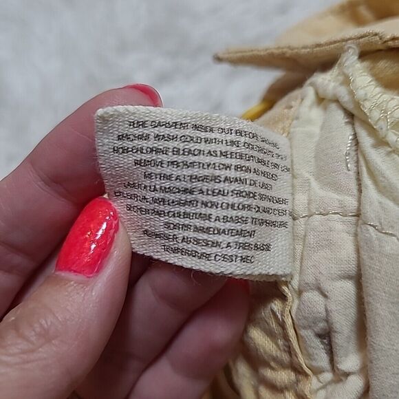 Daughters of the Liberation Yellow Linen Flare Pants Sz 4 Anthropologie Low Rise - Picture 8 of 12